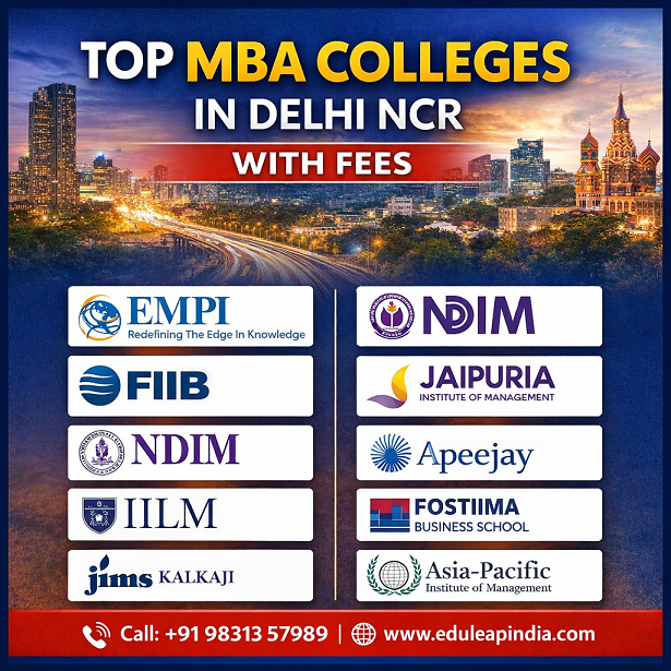 MBA Colleges in Delhi NCR with Fees Without CAT MAT Entrance Exam