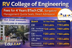 RV College of Engineering Fees for 4 Years BTech CSE, Bangalore Management Quota Seats, Direct Admission