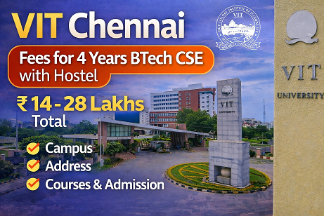 VIT Chennai Fees for 4 Years BTech CSE with Hostel Vellore Institute of Technology Chennai Campus, Address, Courses & Admission