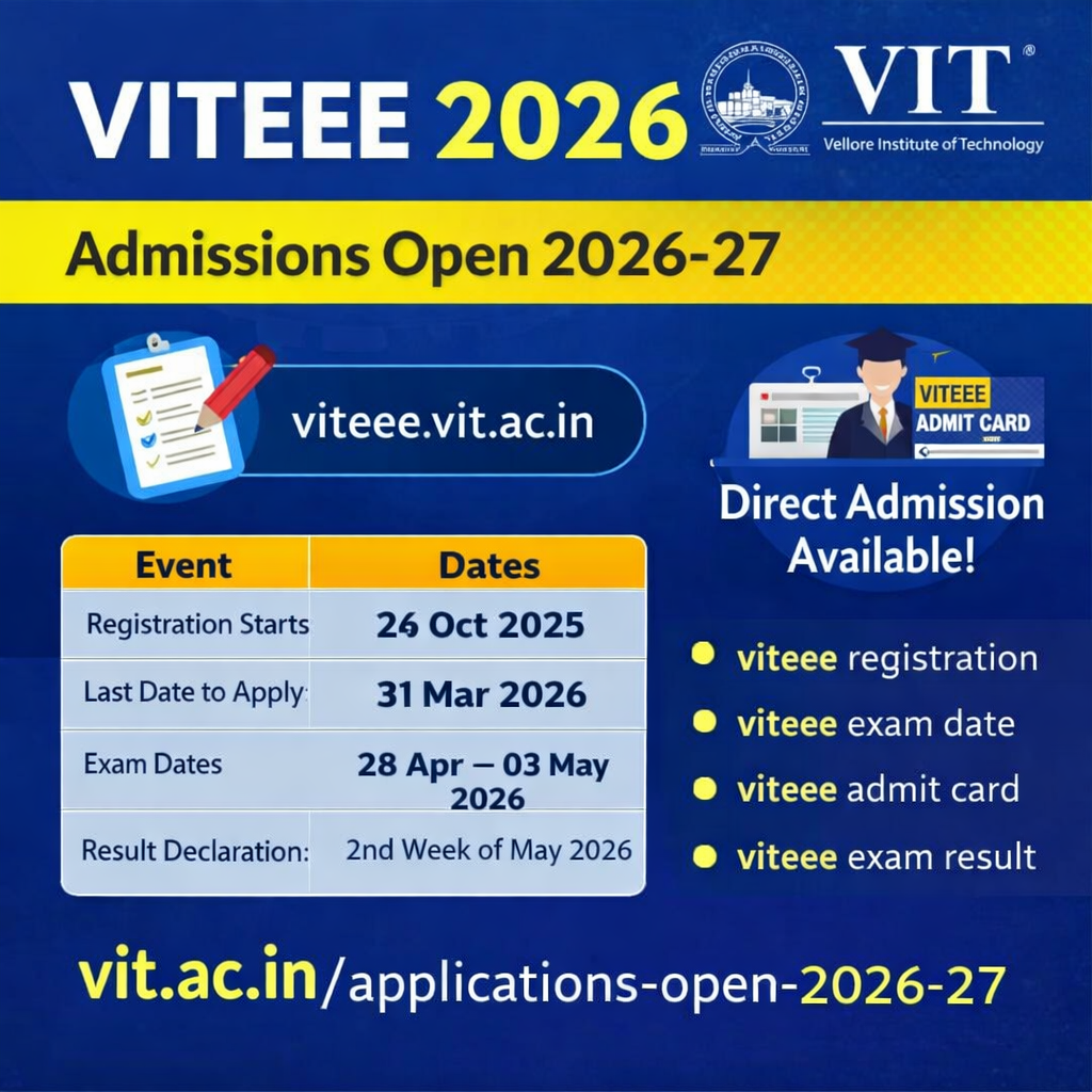 VITEEE Registration Exam Dates