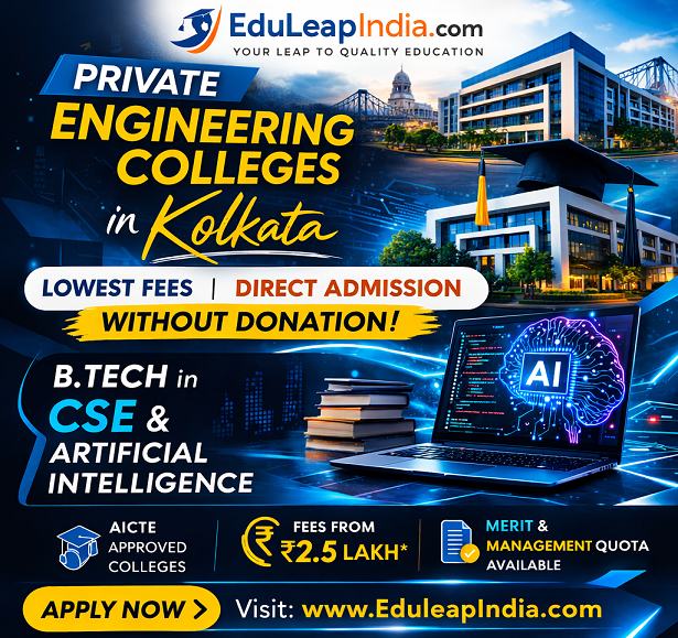 Private Engineering Colleges Kolkata Lowest Fees BTech CSE AI Direct Admission Without Donation