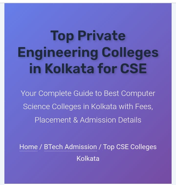 Top Private Engineering Colleges in Kolkata for CSE
